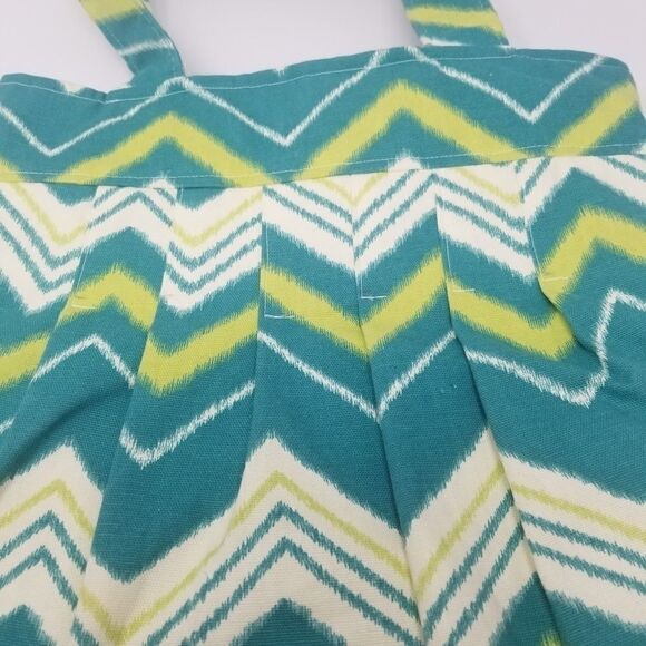 Lightweight Canvas Chevron Bag with Fabric Rose - Picture 9 of 16